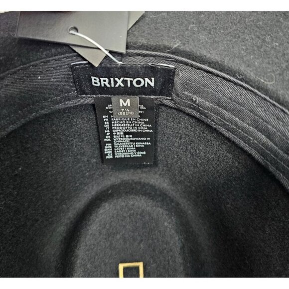 Brixton Wesley Felted Wool Fedora Sz M Unisex Relax Brim Leather Trim Black NWT main image 11